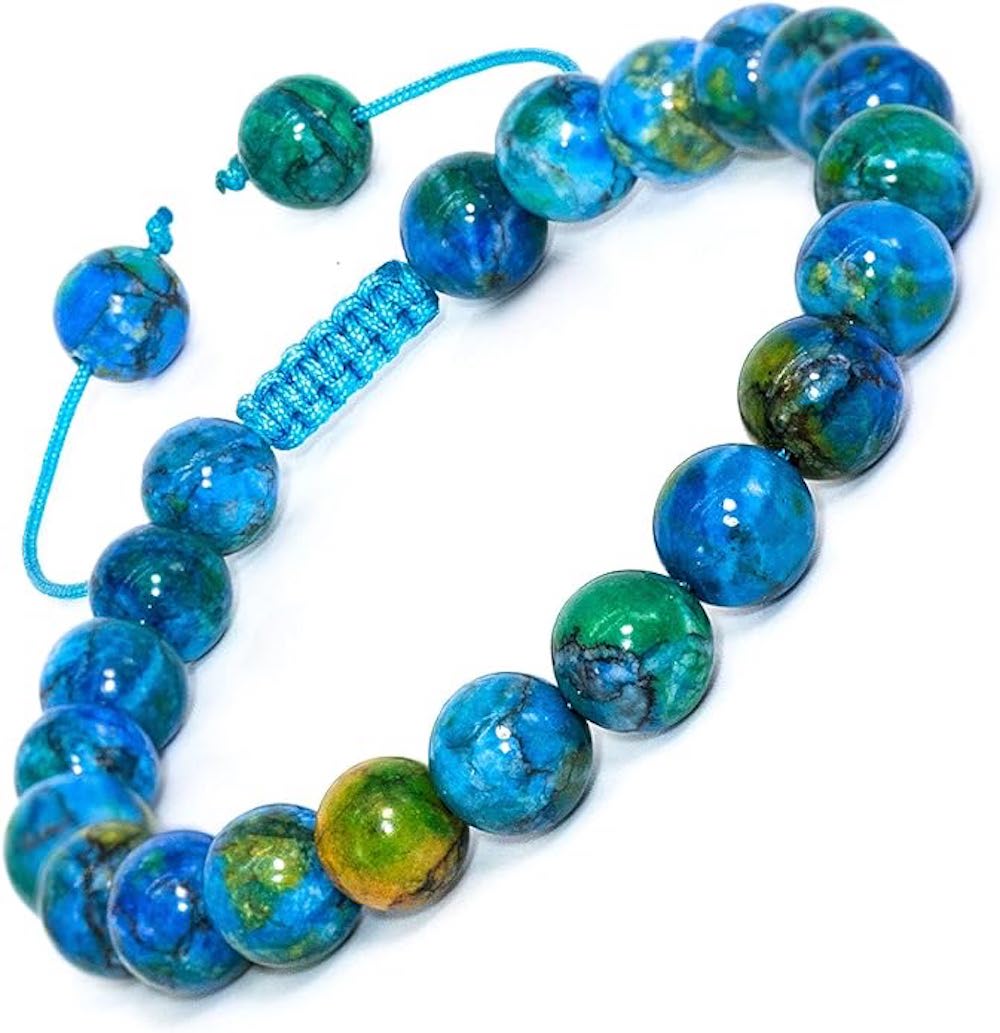 Multi Blue Gemstone Adjustable Bracelet