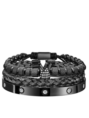 Black plated Cz Bracelet Set
