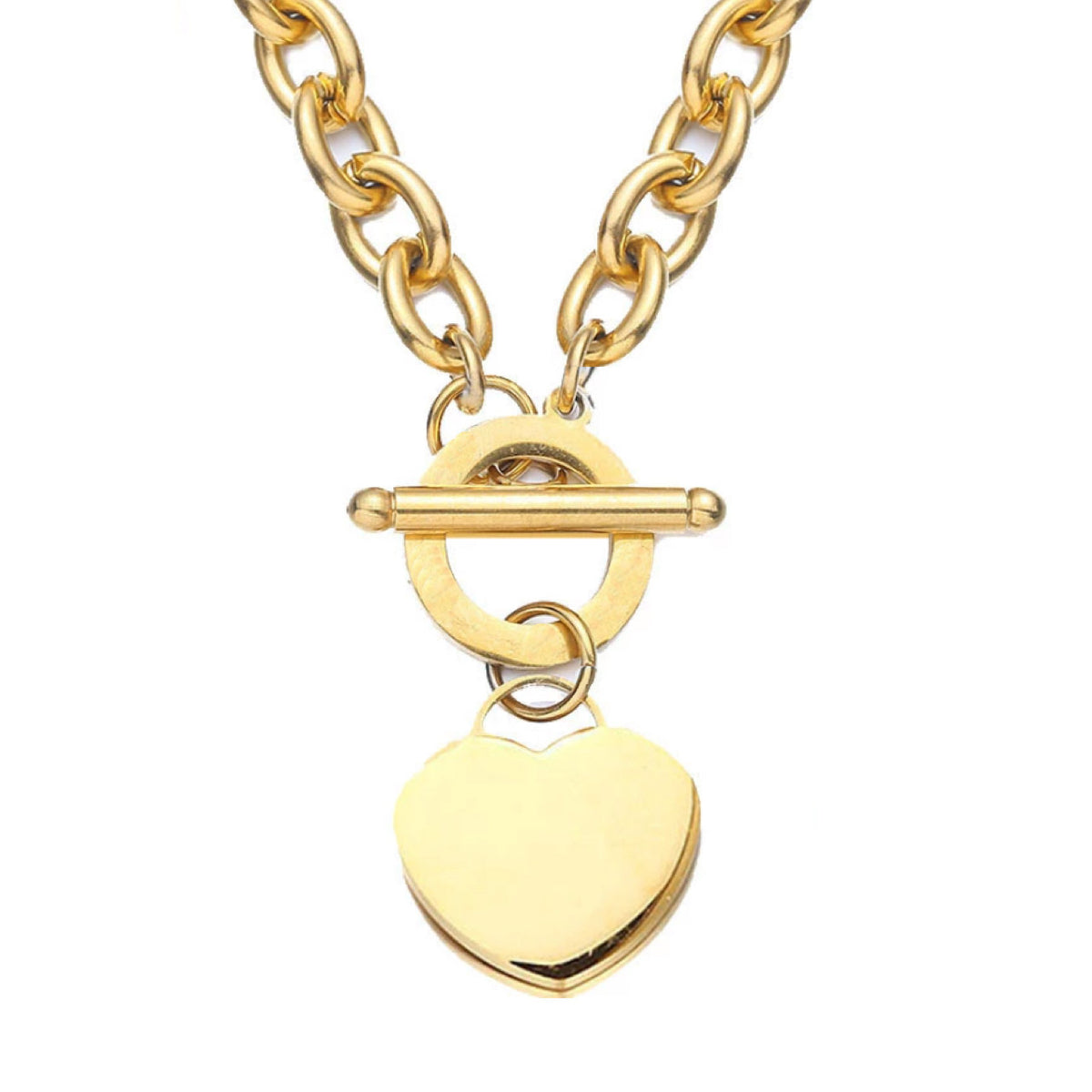 18K Gold Heart Charm Necklace Liv Oliver