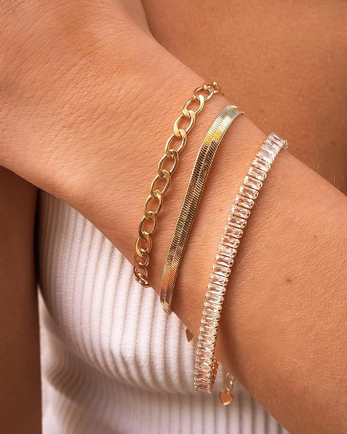 18K Gold Flat Link Bracelet