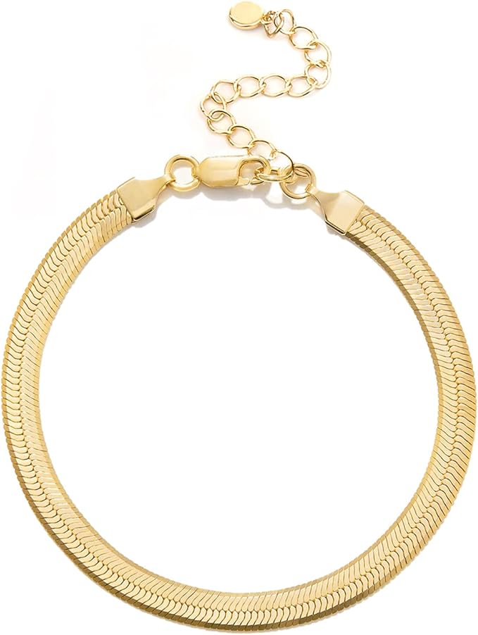 18K Gold Flat Link Bracelet