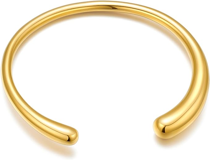 18k Gold Open Polished Cuff Bangle