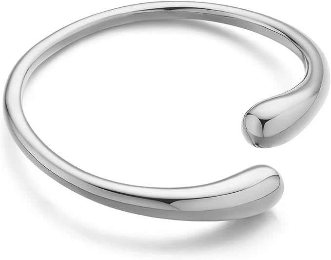 Silver Modern Cuff Bangle