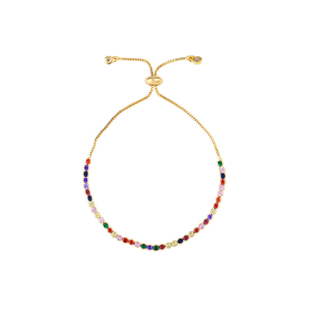 18K GoldMulti Color Adjustable Bracelet