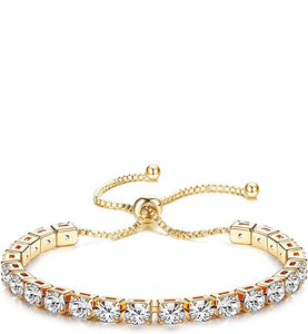 18K Gold Radiant-cut Adjustable Bracelet