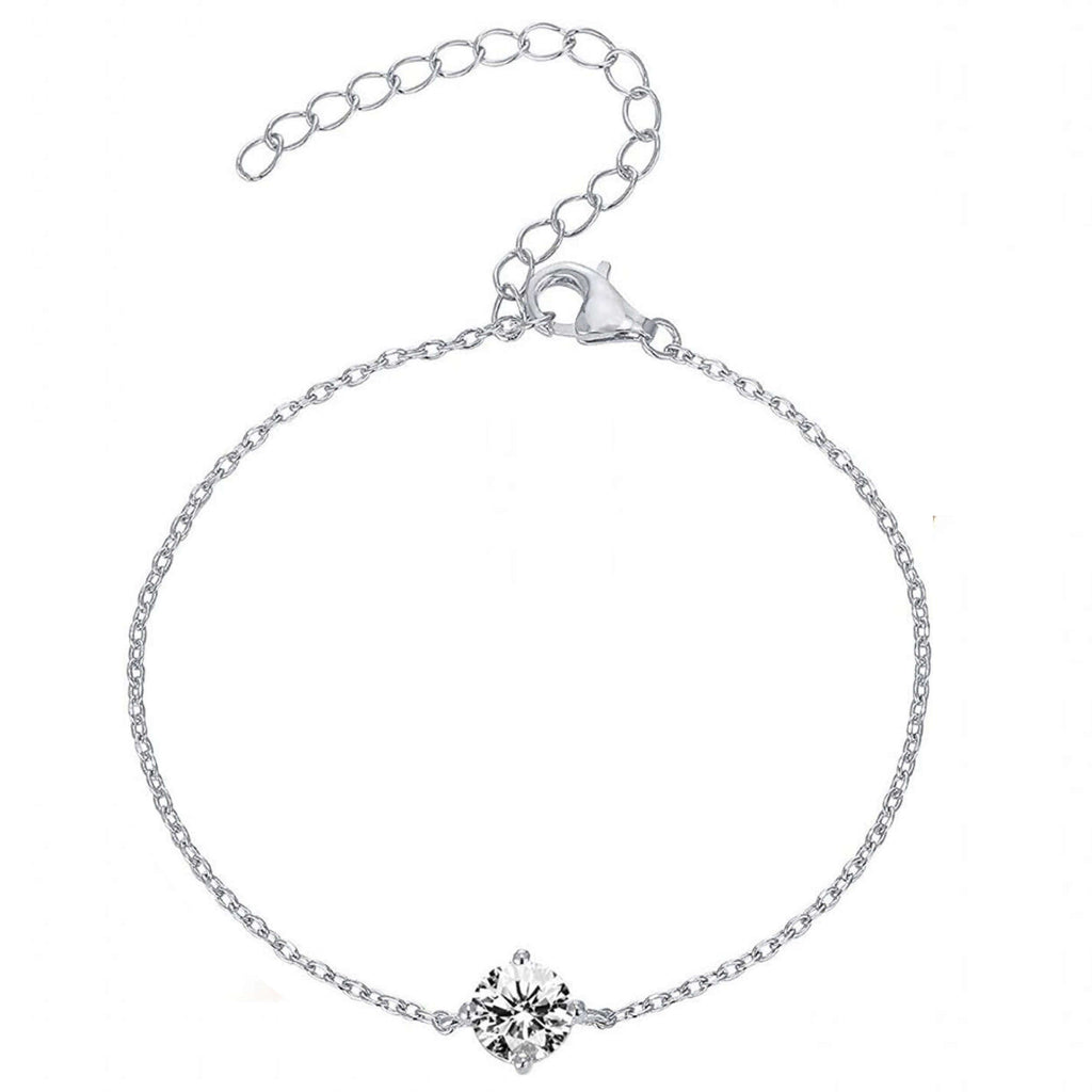 Silver Solitaire Bracelet - Liv Oliver