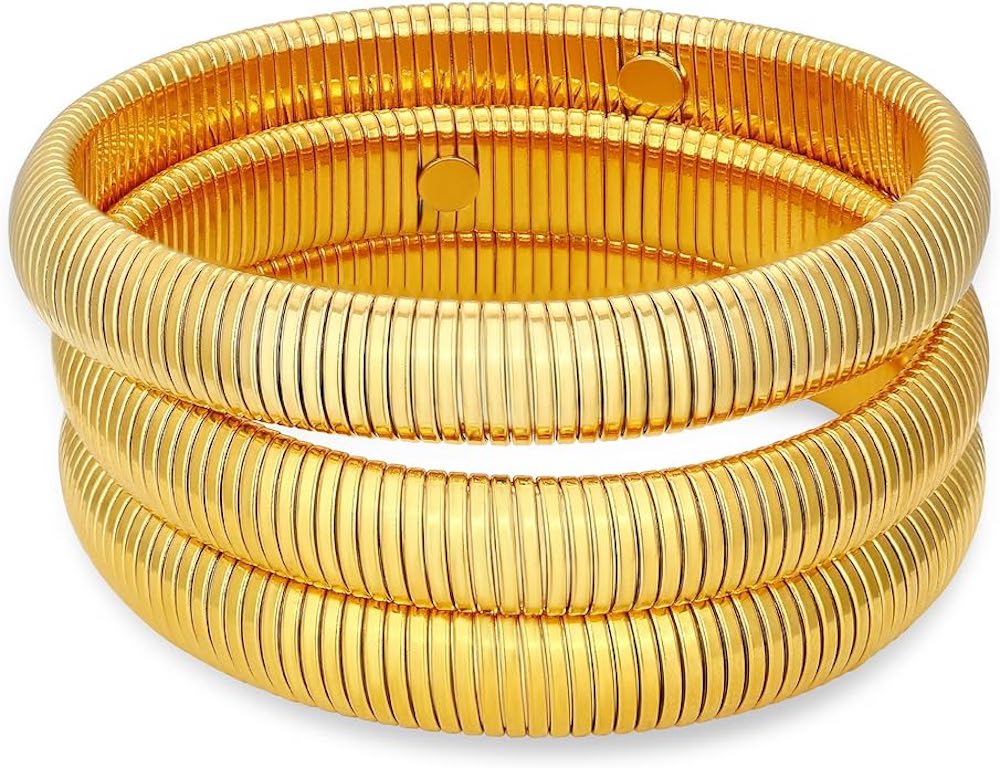 18k Gold Modern Bracelet Set