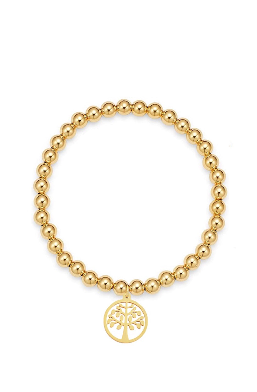 18K Gold Tree Charm Bracelet