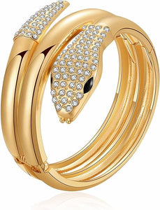 18k Gold & Cz Motif Bangle Bracelet