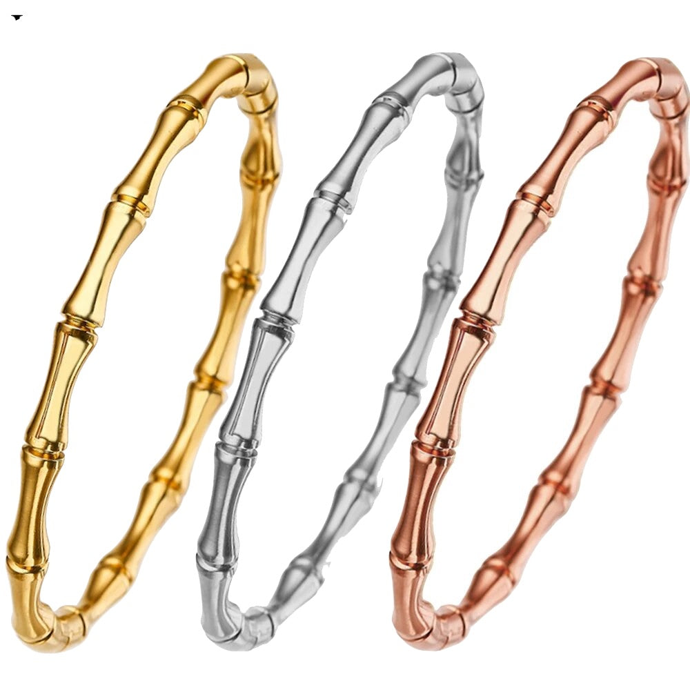 18k Multi color Modern Bangle Set - Liv Oliver
