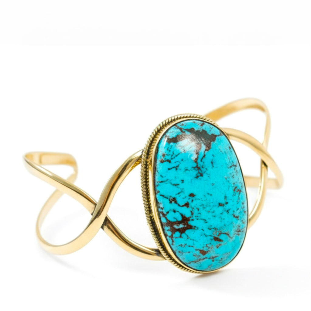 18k gold Turquoise Statement Bracelet