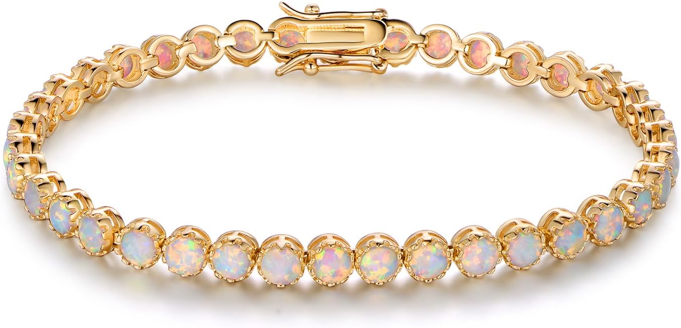 18K Rose Gold Opal Tennis Bracelet - Liv Oliver