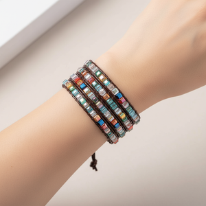 Multi Crystal Wrap Bracelet