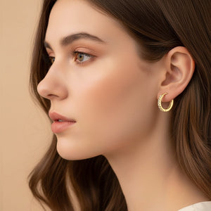 Silver Cz Huggie Earrings