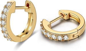 Silver Cz Huggie Earrings