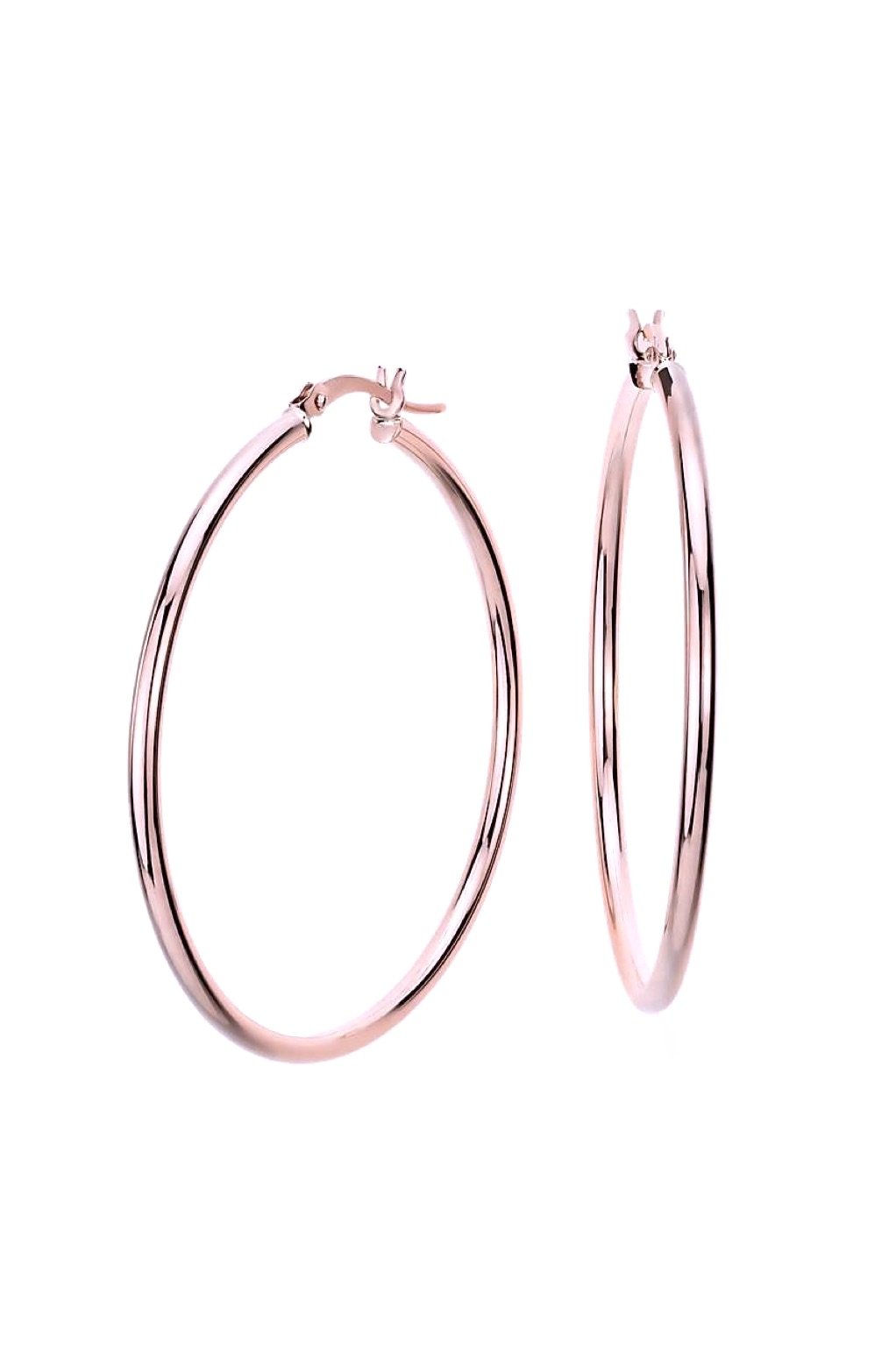 18K Rose Gold Large Hoop Earrings