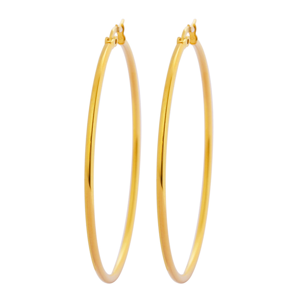 18K Gold Large Hoop Earrings