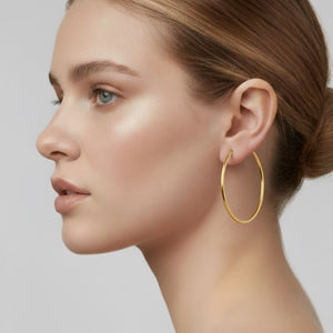 18K Gold Large Hoop Earrings