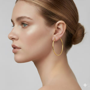 18K Gold Large Hoop Earrings