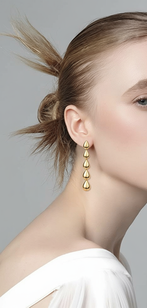 18k gold Modern Multi Tear Drop Earrings