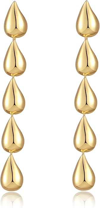 18k gold Modern Multi Tear Drop Earrings