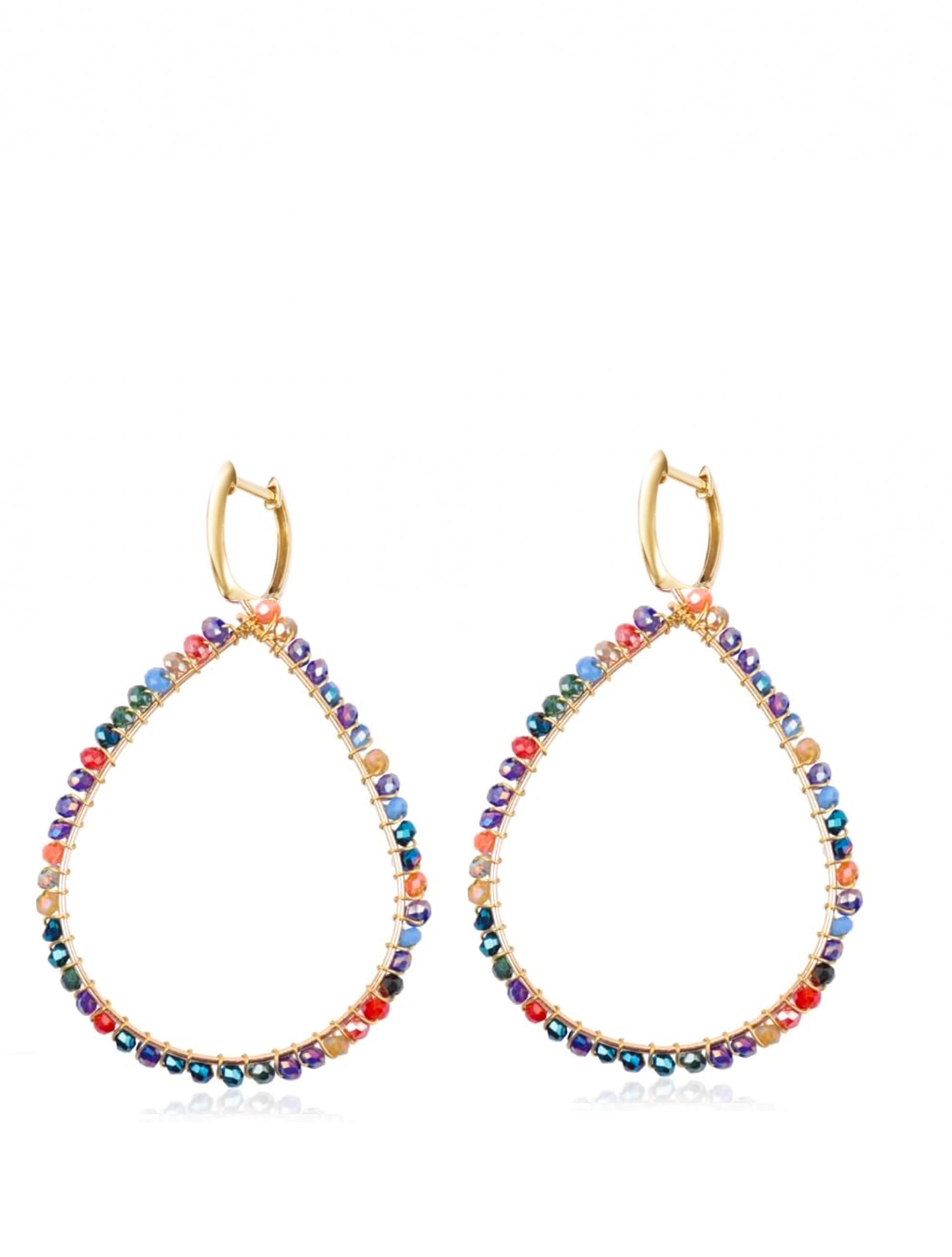 18K Gold Emerald Tear Drop earrings