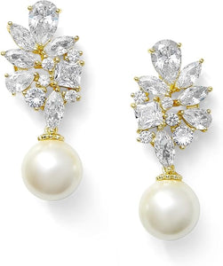 18k Gold Marquise Crystal Earrings