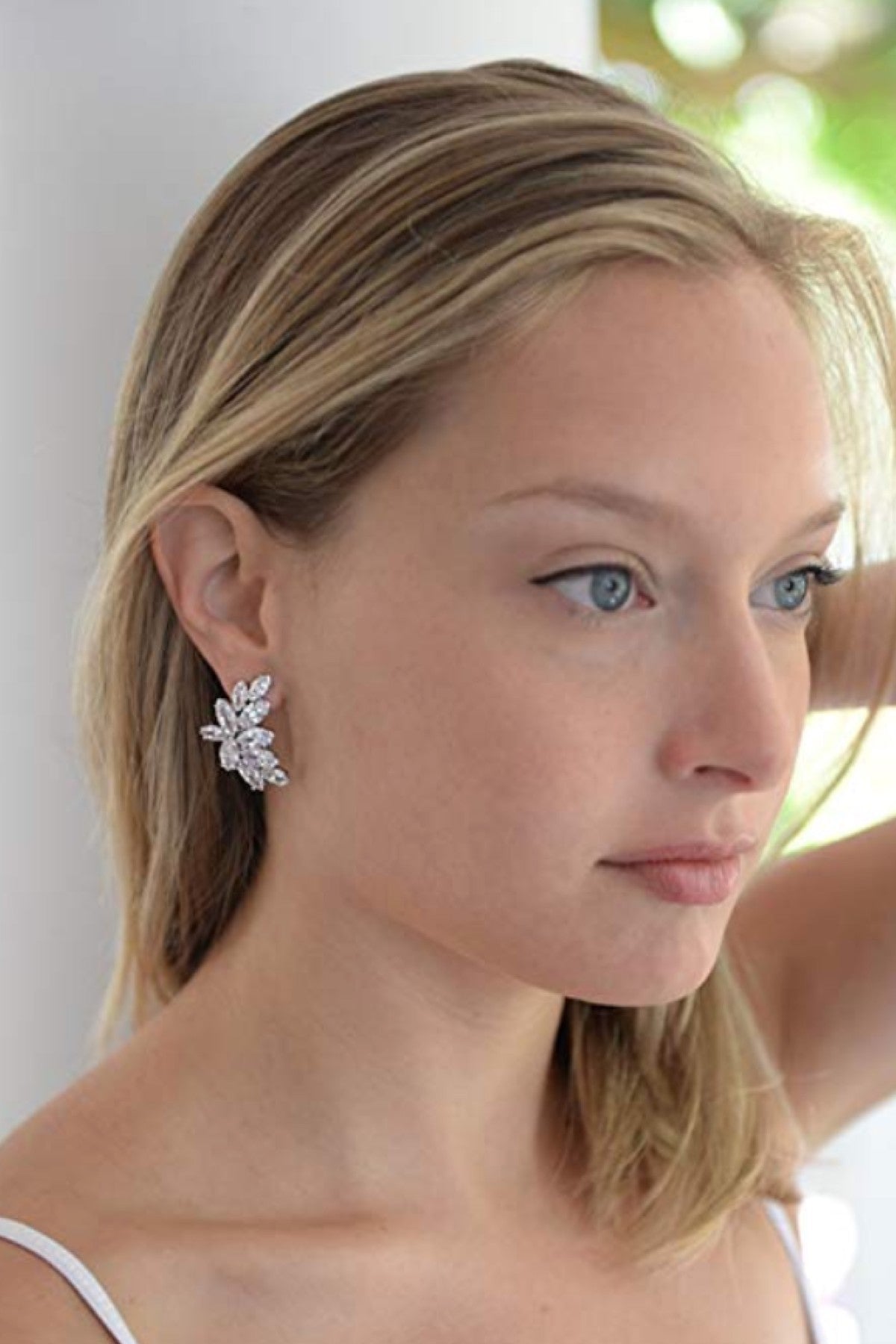 Silver Marquise Crystal Earrings