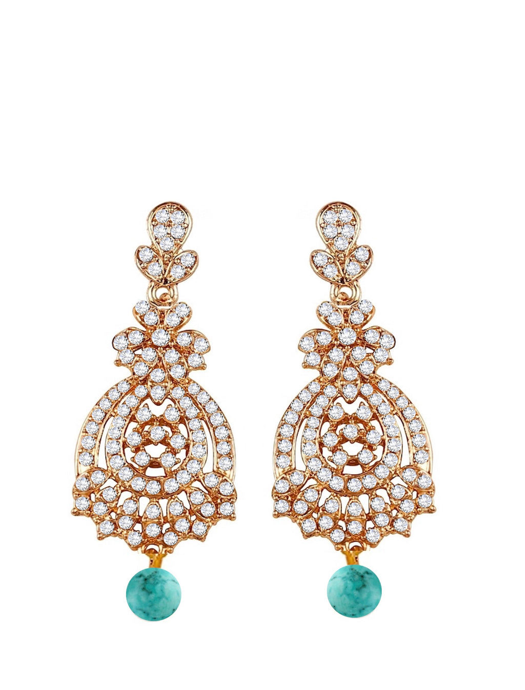 18K Chandelier Turquoise Drop Earrings