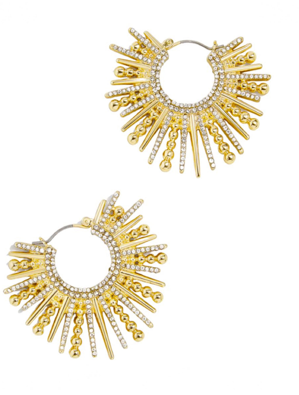 18k Gold Sunburst Hoop Earrings