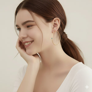 18k Gold Turquoise Hoop Earrings