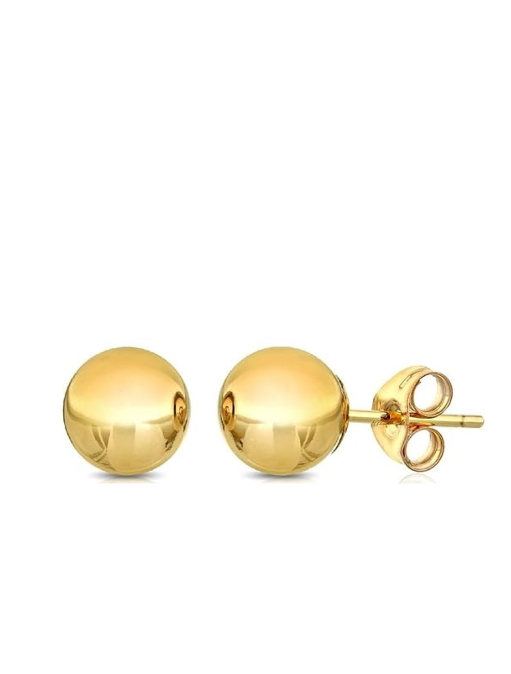 14K Solid Gold Polished Stud Earrings - Liv Oliver