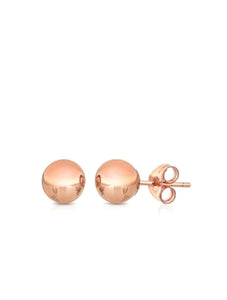 14K Solid Rose Gold Polished Stud Earrings - Liv Oliver