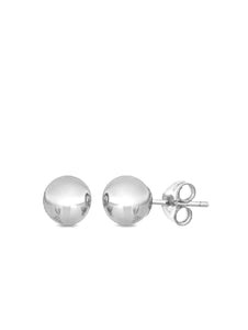 14K Solid White Gold Polished Stud Earrings - Liv Oliver