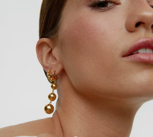 18k gold Multi Polished Drop Earrings