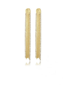 18k Gold Embellished Tassel Statement Earrings