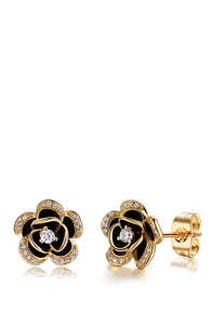 18K Gold Embellished Post Earrings