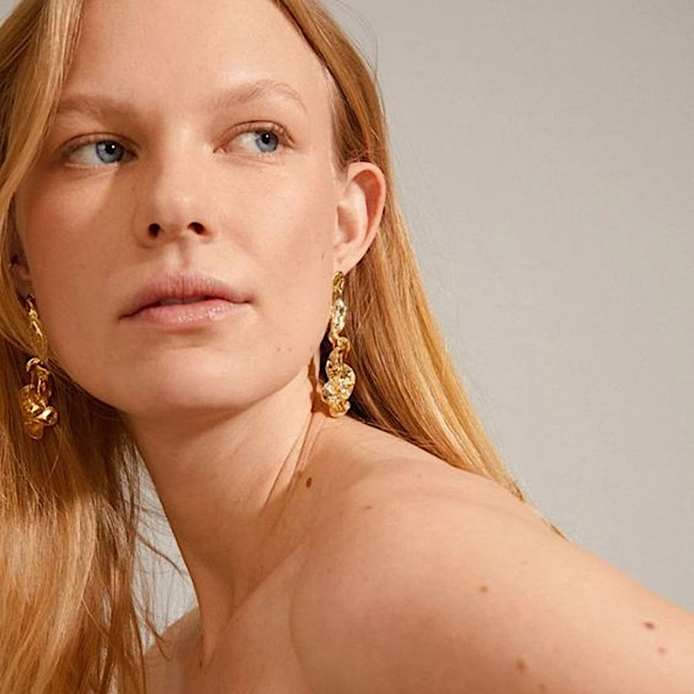 18k gold Hammer Earrings