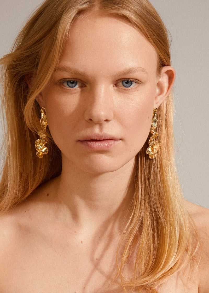 18k gold Hammer Earrings