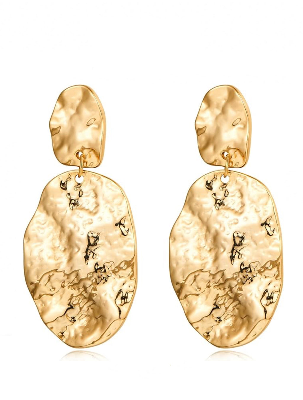 18k gold double Hammer Drop Earrings