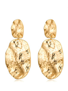 18k gold double Hammer Drop Earrings