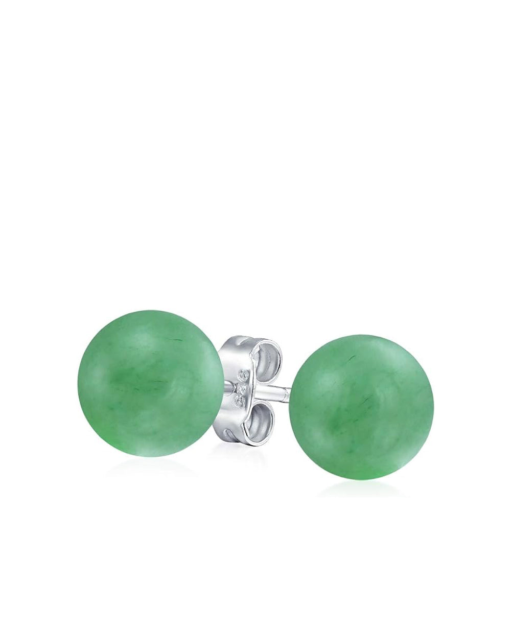 Sterling Silver Jade Stud Gemstone Earrings