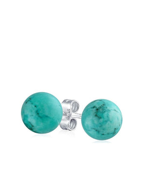 Sterling Silver Jade Stud Gemstone Earrings