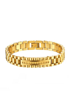 18K Gold Id President Link Bracelet