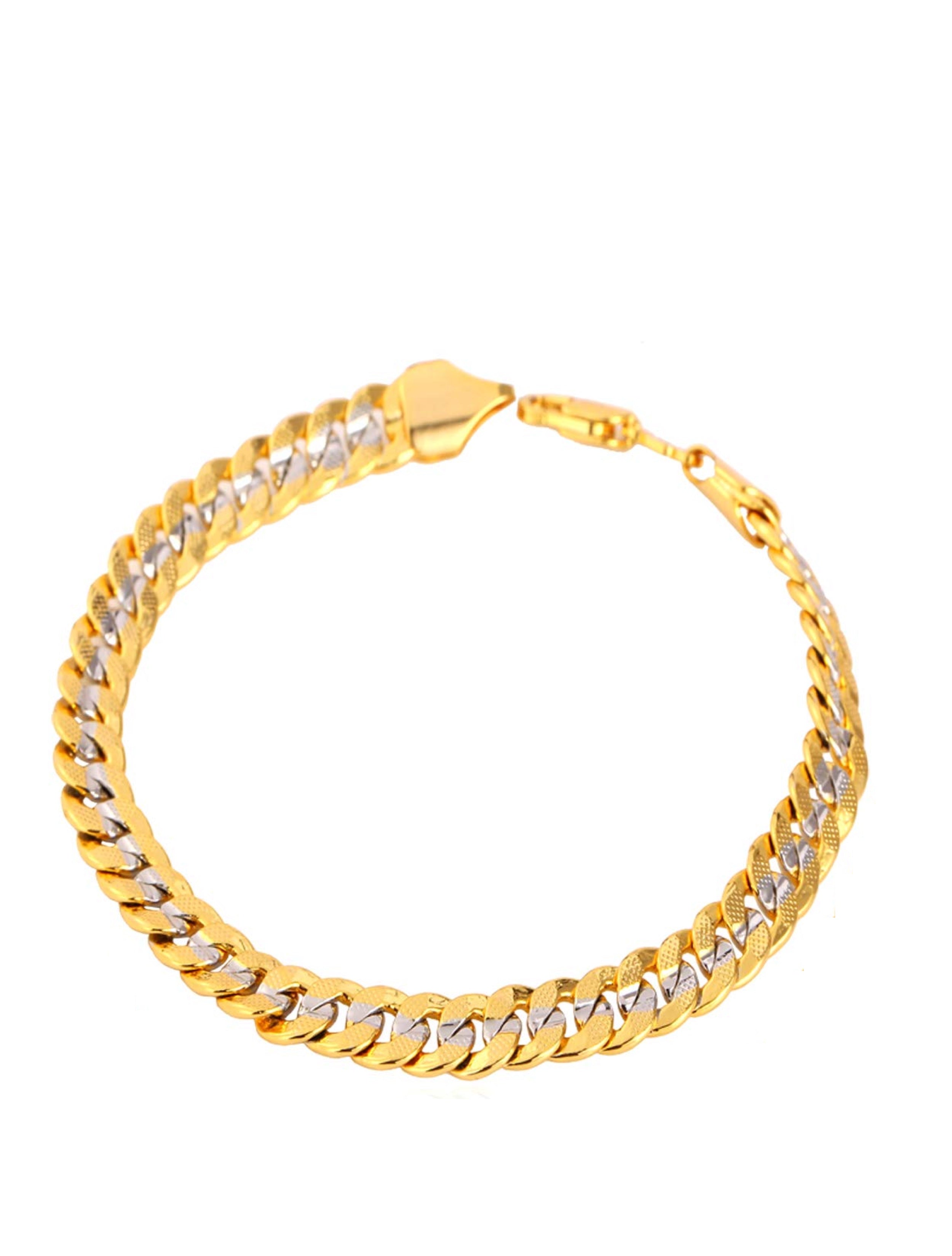 18k Gold & Silver Two Tone Chain Link Bracelet