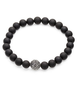 Sterling Silver Matte Black Onyx Bracelet - Liv Oliver