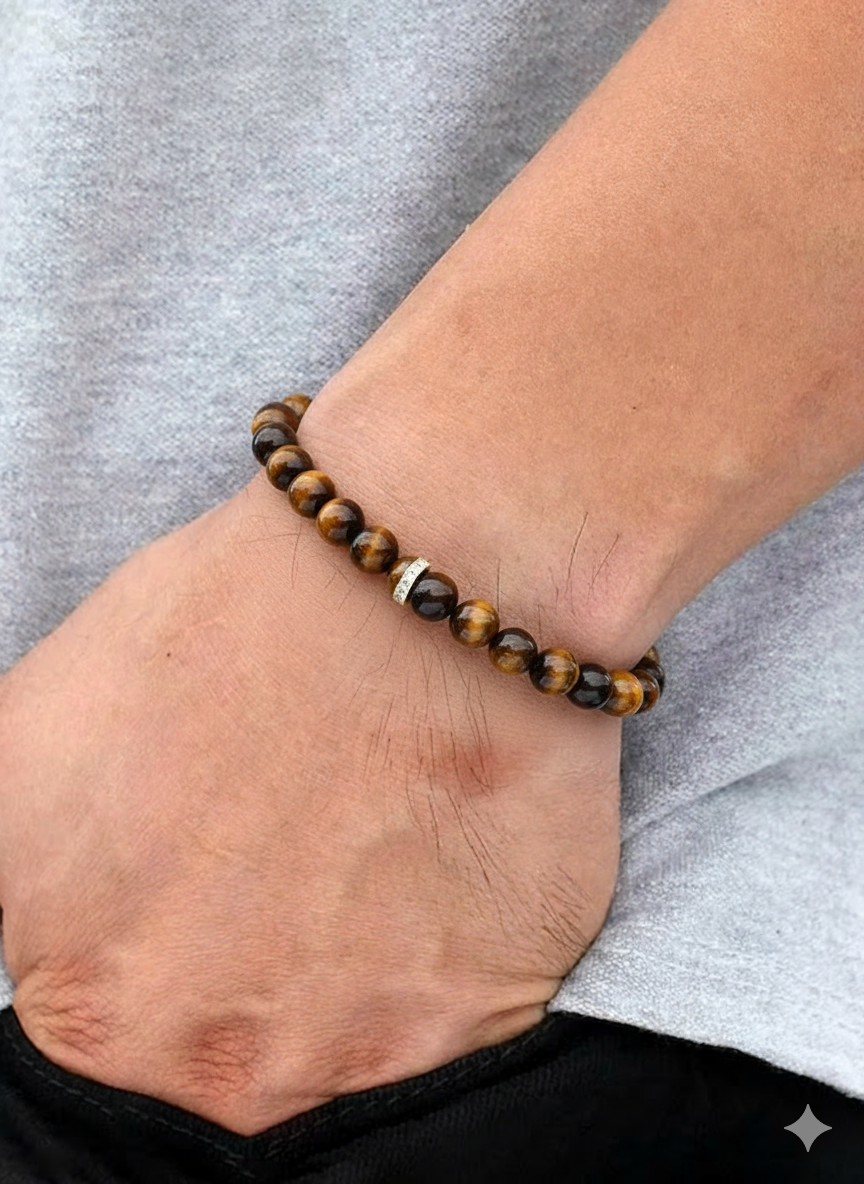 18K Gold Plated  Cz Tiger Eye Bracelet