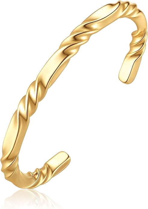 18K Gold Modern Cuff Modern Twist Bangle