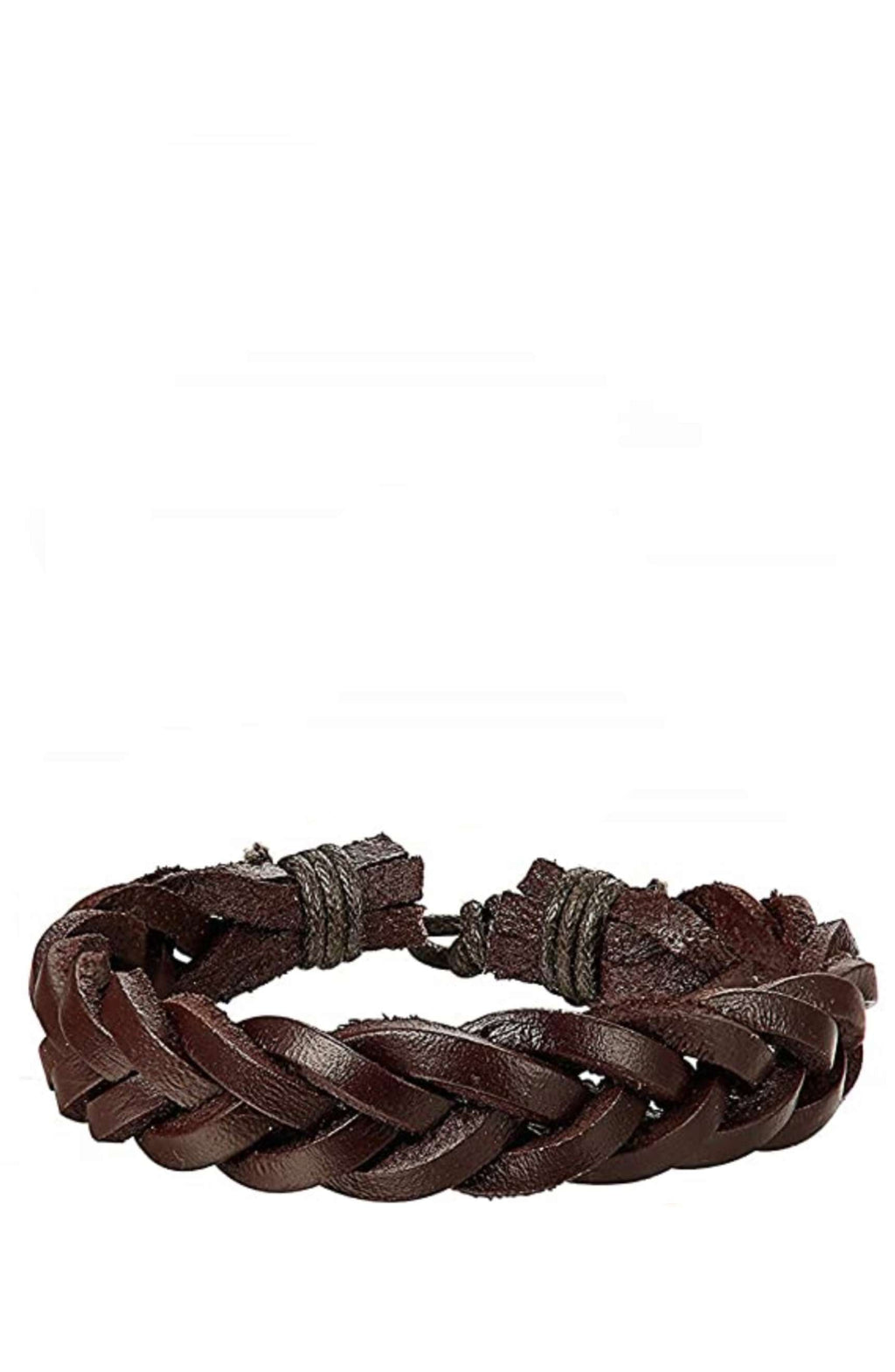 Brown Woven Adjustable Leather Bracelet - Liv Oliver