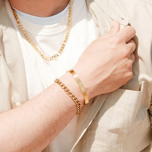 18K Gold Chain Figaro Link Necklace